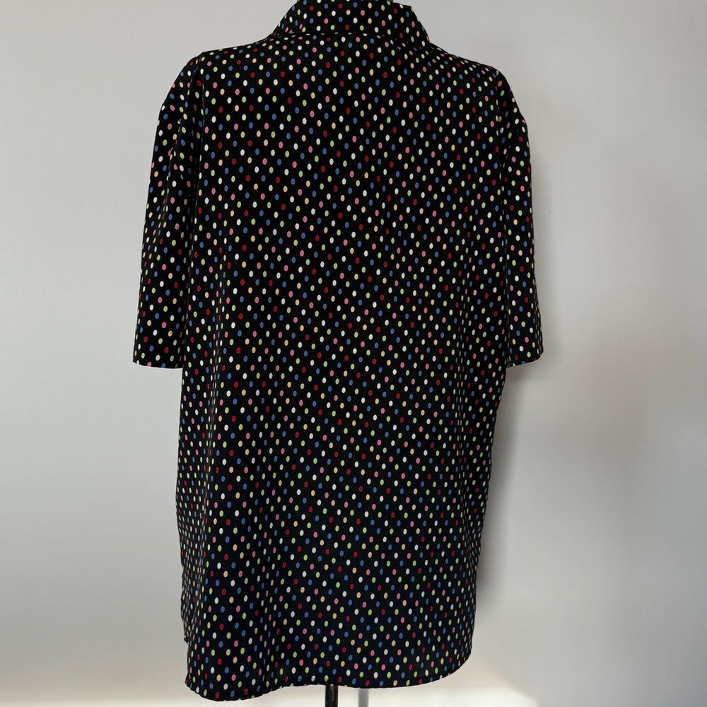 Colorful Vintage Leslie Fay Haberdashery Polka Dot Button-Up Top | Size 12 - Picture 3 of 9
